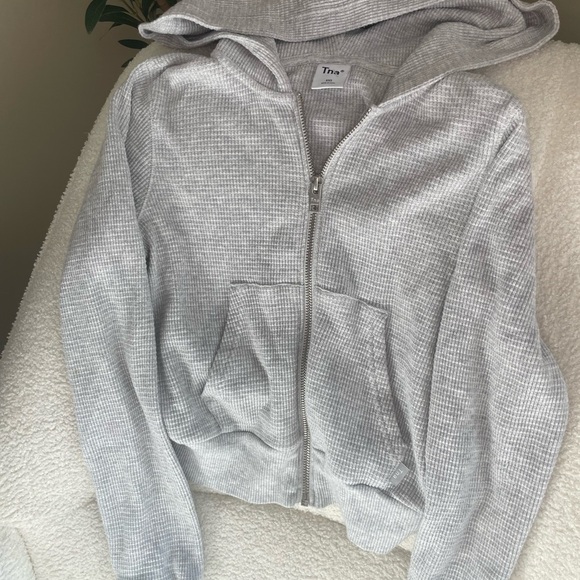 TNA Light Gray Textured HoodieNWOT - Picture 3 of 7